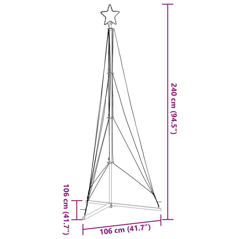 vidaXL meleg fehér karácsonyfa fénykúp 483 LED-del 240 cm