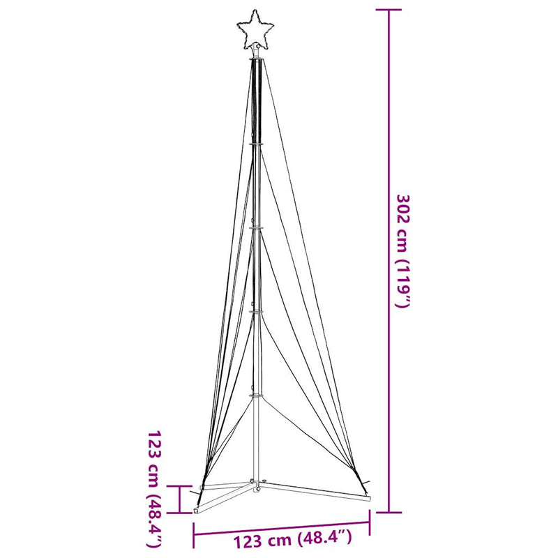 vidaXL meleg fehér karácsonyfa fénykúp 525 LED-del 302 cm