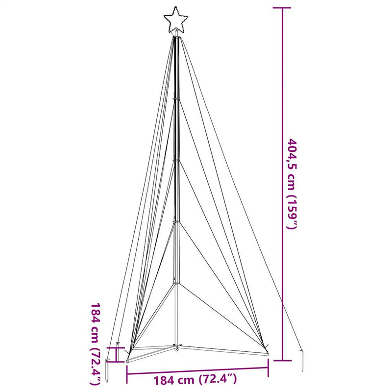 vidaXL meleg fehér karácsonyfa fénykúp 615 LED-del 404,5 cm