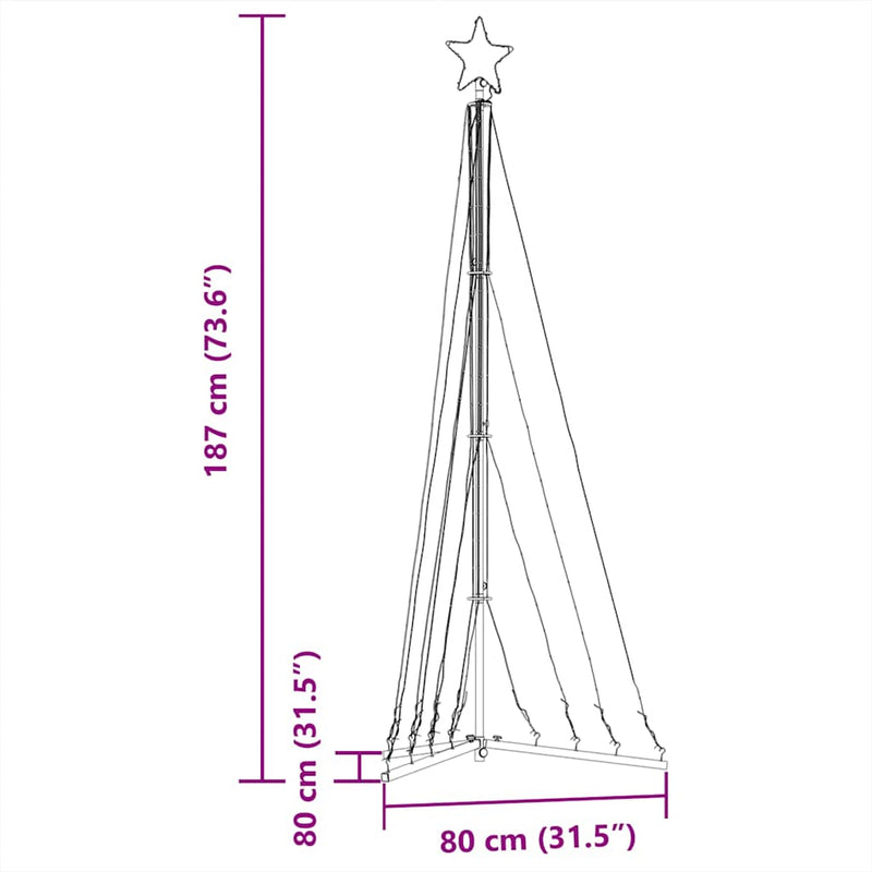 vidaXL meleg fehér karácsonyfa fénykúp 339 LED-del 187 cm