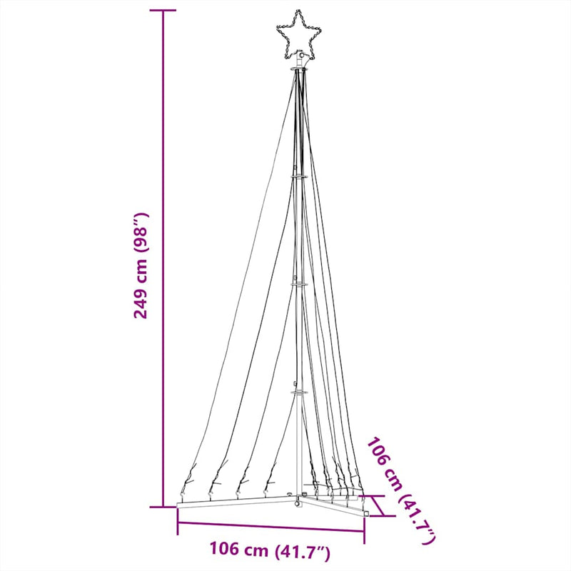 vidaXL meleg fehér karácsonyfa fénykúp 447 LED-del 249 cm