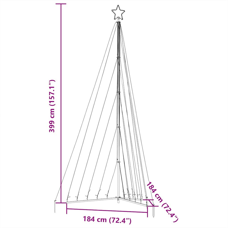 vidaXL meleg fehér karácsonyfa fénykúp 570 LED-del 399 cm