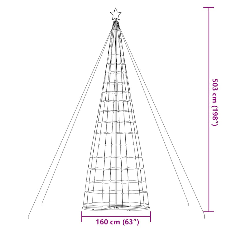 vidaXL meleg fehér karácsonyfa fénykúp 1534 LED 503 cm