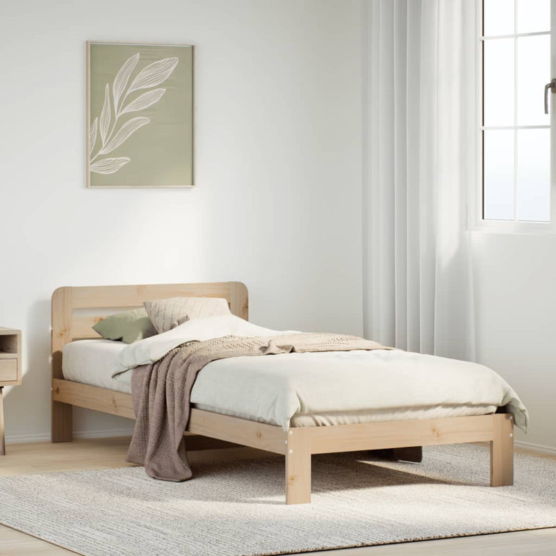 vidaXL tömör fenyőfa ágy matrac nélkül 90 x 200 cm