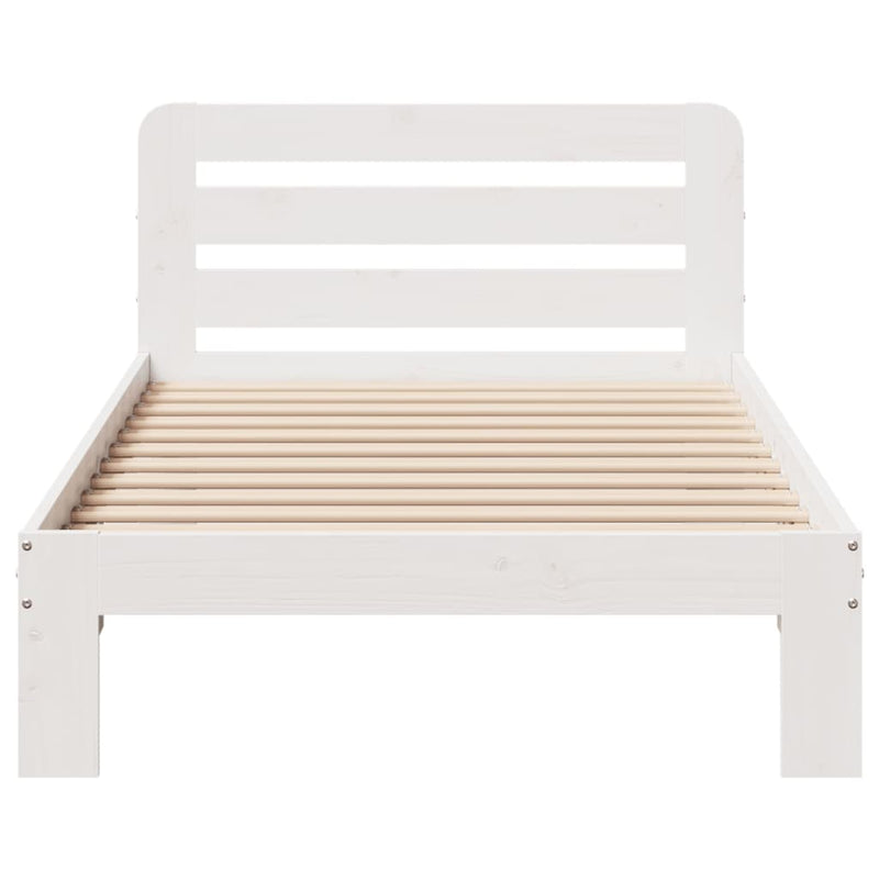 vidaXL fehér tömör fenyőfa ágy matrac nélkül 90 x 200 cm