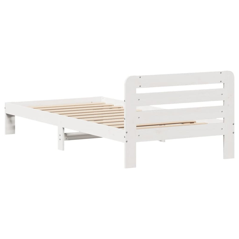vidaXL fehér tömör fenyőfa ágy matrac nélkül 90 x 200 cm
