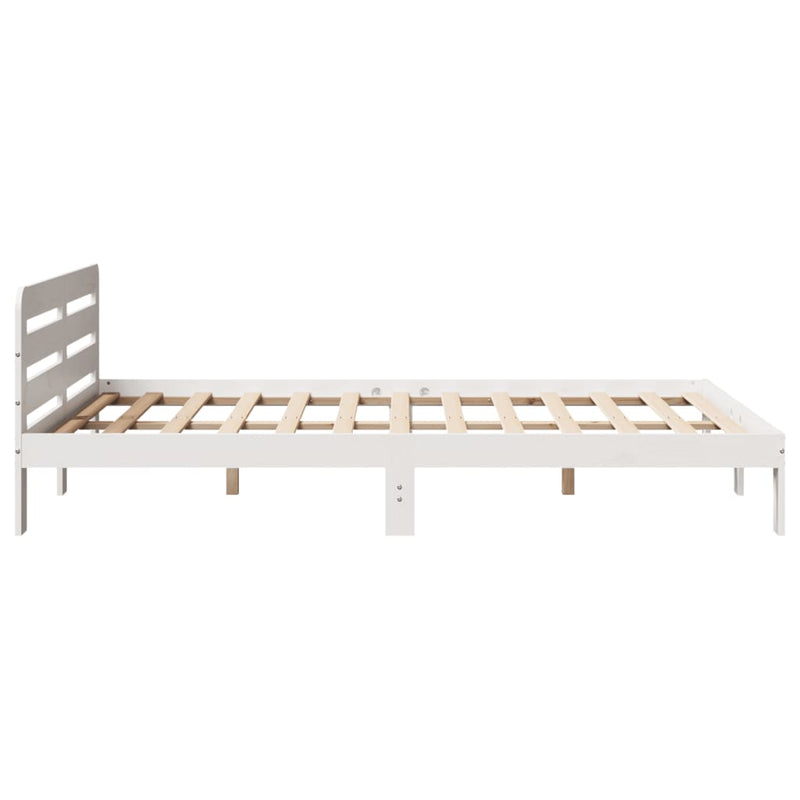 vidaXL fehér tömör fenyőfa ágy matrac nélkül 120 x 200 cm