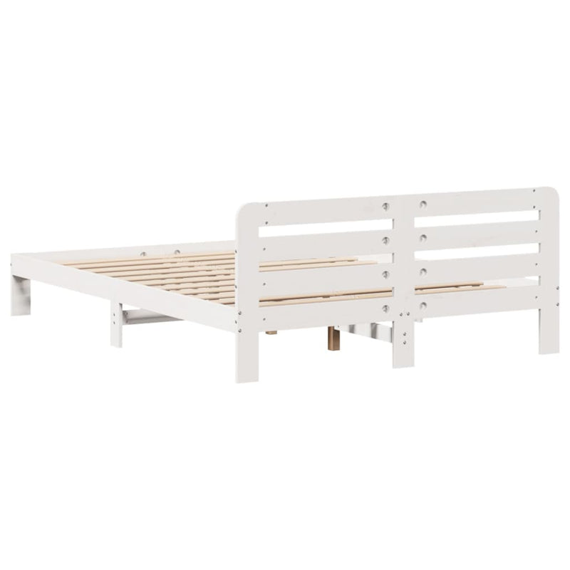 vidaXL fehér tömör fenyőfa ágy matrac nélkül 120 x 200 cm