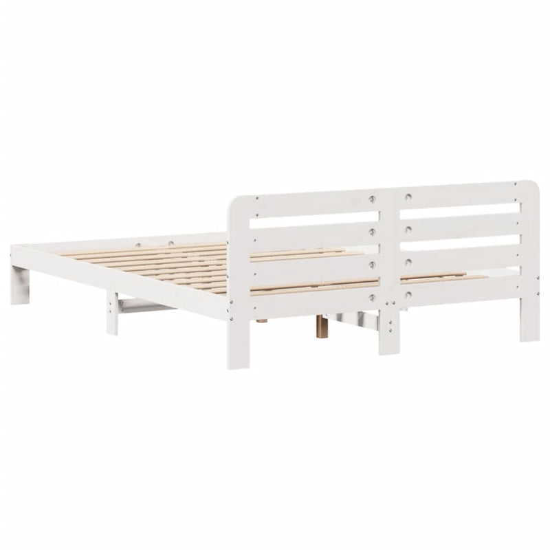vidaXL fehér tömör fenyőfa ágy matrac nélkül 140 x 200 cm
