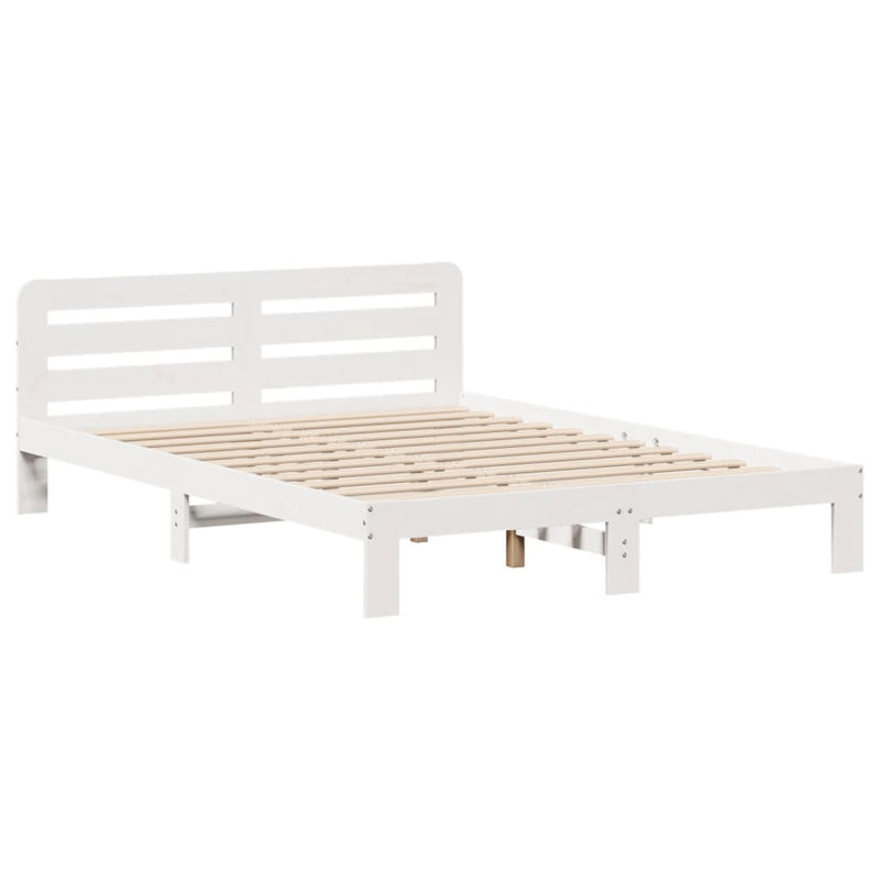 vidaXL fehér tömör fenyőfa ágy matrac nélkül 160 x 200 cm