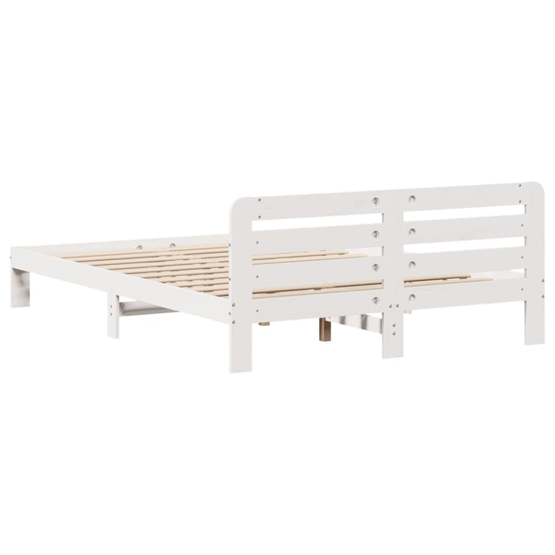 vidaXL fehér tömör fenyőfa ágy matrac nélkül 160 x 200 cm