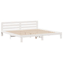 vidaXL fehér tömör fenyőfa ágy matrac nélkül 200 x 200 cm