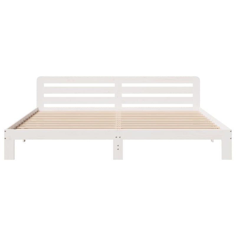 vidaXL fehér tömör fenyőfa ágy matrac nélkül 200 x 200 cm