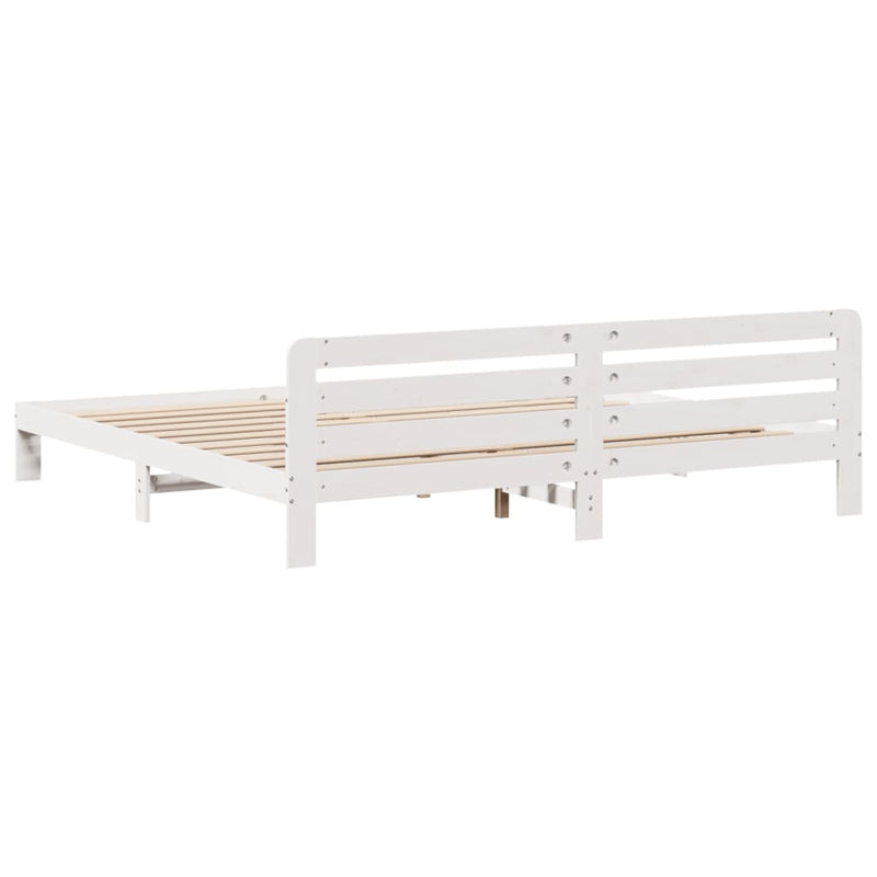 vidaXL fehér tömör fenyőfa ágy matrac nélkül 200 x 200 cm