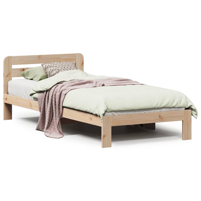 vidaXL tömör fenyőfa ágykeret matrac nélkül 90 x 190 cm