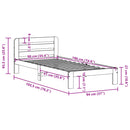 vidaXL tömör fenyőfa ágykeret matrac nélkül 90 x 190 cm