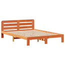 vidaXL viaszbarna tömör fenyőfa ágy matrac nélkül 140 x 190 cm