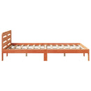 vidaXL viaszbarna tömör fenyőfa ágy matrac nélkül 140 x 190 cm