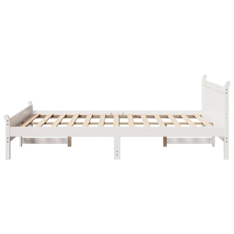 vidaXL fehér tömör fenyőfa ágy matrac nélkül 140 x 200 cm