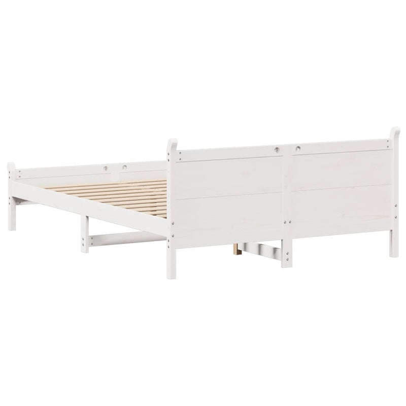 vidaXL fehér tömör fenyőfa ágy matrac nélkül 140 x 200 cm