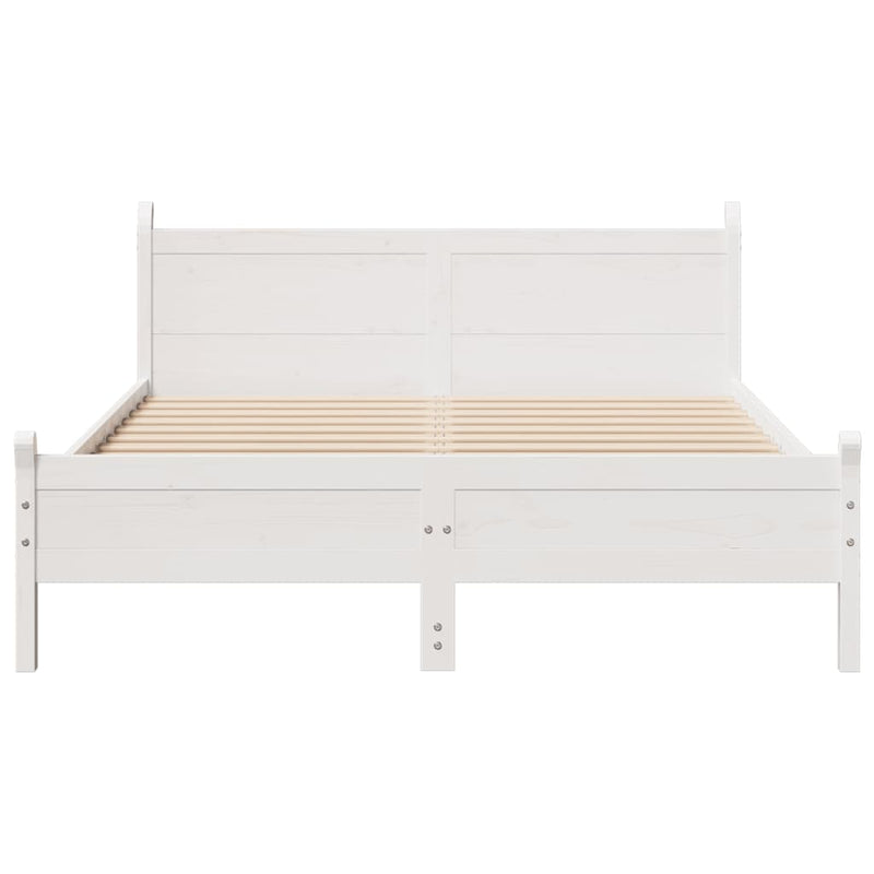 vidaXL fehér tömör fenyőfa ágy matrac nélkül 120 x 200 cm
