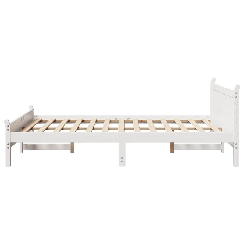 vidaXL fehér tömör fenyőfa ágy matrac nélkül 120 x 200 cm