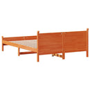 vidaXL viaszbarna tömör fenyőfa ágy matrac nélkül 120 x 200 cm