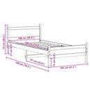 vidaXL viaszbarna tömör fenyőfa ágy matrac nélkül 100 x 200 cm