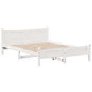 vidaXL fehér tömör fenyőfa ágy matrac nélkül 140x190 cm