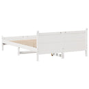 vidaXL fehér tömör fenyőfa ágy matrac nélkül 140x190 cm