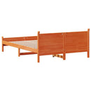 vidaXL viaszbarna tömör fenyőfa ágy matrac nélkül 140 x 190 cm