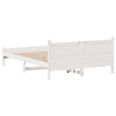 vidaXL fehér tömör fenyőfa ágy matrac nélkül 135 x 190 cm