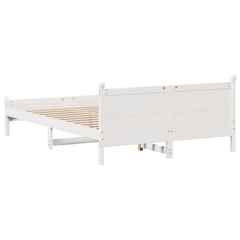 vidaXL fehér tömör fenyőfa ágy matrac nélkül 120 x 190 cm