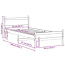vidaXL viaszbarna tömör fenyőfa ágy matrac nélkül 75 x 190 cm