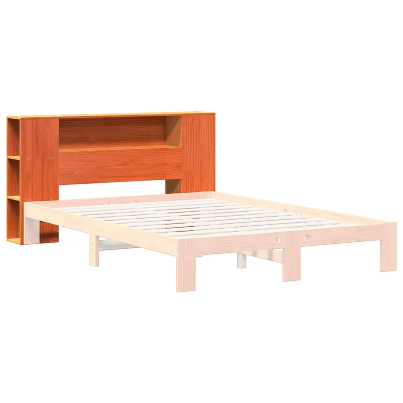 vidaXL viaszbarna tömör fenyőfa fejtámla tárolóval 160 cm