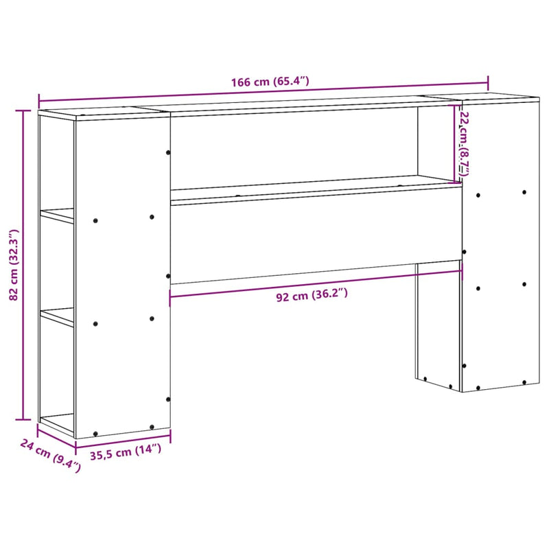 vidaXL viaszbarna tömör fenyőfa fejtámla tárolóval 160 cm