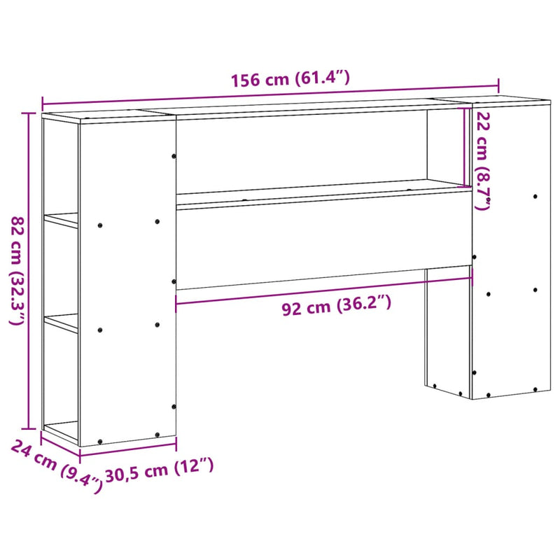 vidaXL tömör fenyőfa fejtámla tárolóval 150 cm