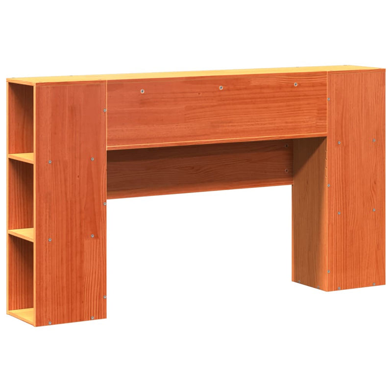 vidaXL viaszbarna tömör fenyőfa fejtámla tárolóval 140 cm