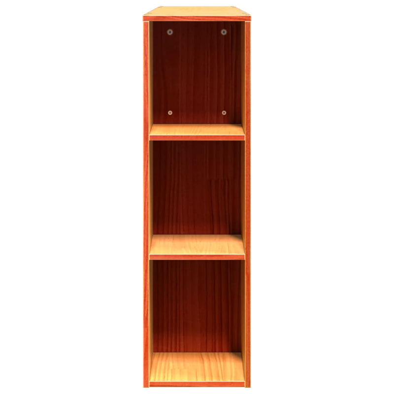 vidaXL viaszbarna tömör fenyőfa fejtámla tárolóval 135 cm