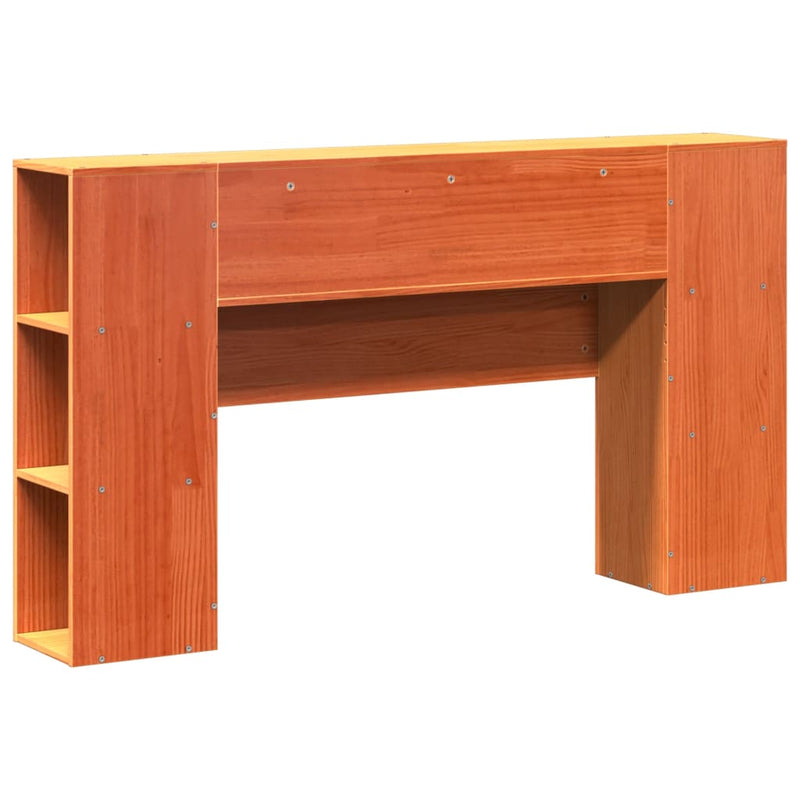 vidaXL viaszbarna tömör fenyőfa fejtámla tárolóval 120 cm