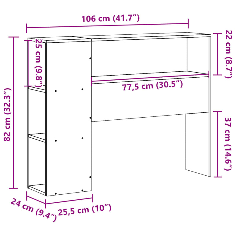 vidaXL viaszbarna tömör fenyőfa fejtámla tárolóval 100 cm