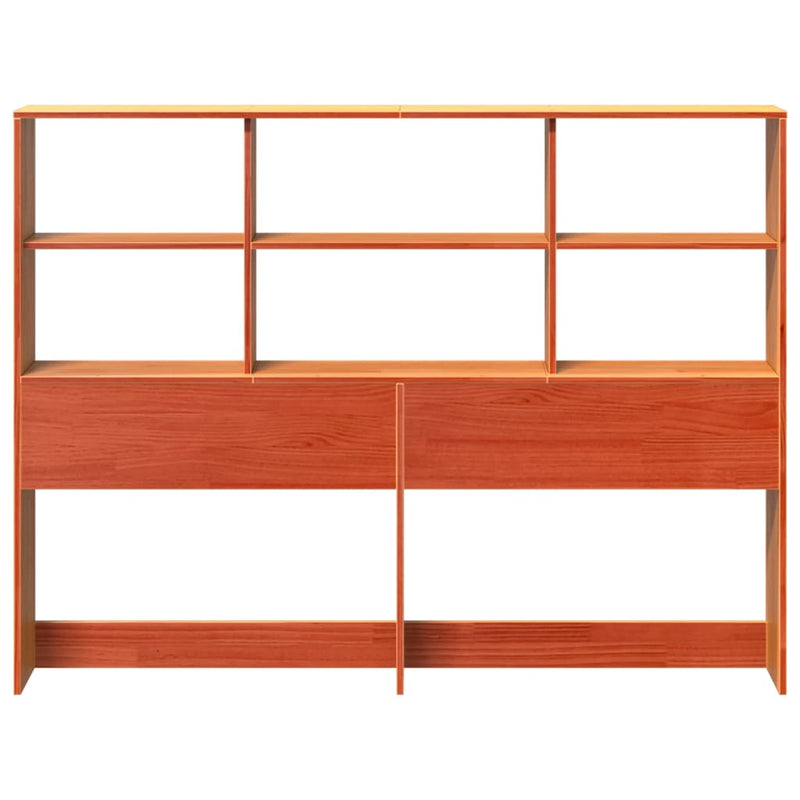 vidaXL viaszbarna tömör fenyőfa fejtámla tárolóval 160 cm