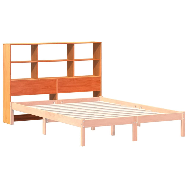 vidaXL viaszbarna tömör fenyőfa fejtámla tárolóval 160 cm