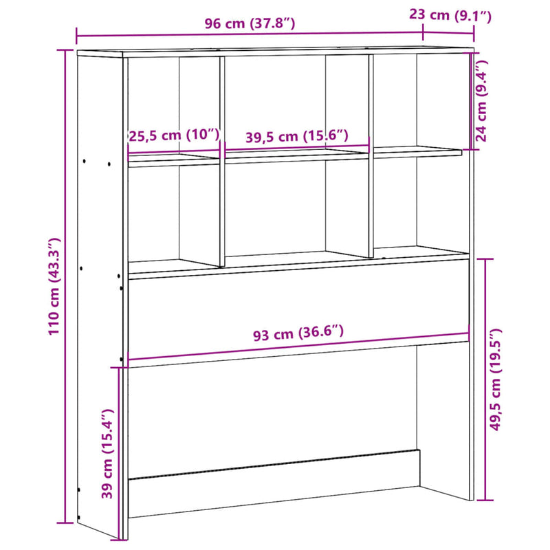 vidaXL fehér tömör fenyőfa fejtámla tárolóval 90 cm