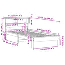 vidaXL barna tömör fenyőfa könyvespolcos ágy matrac nélkül 100 x 200cm