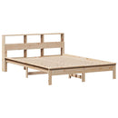 vidaXL tömör fenyőfa könyvespolcos ágy matrac nélkül 120 x 190 cm