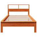 vidaXL barna tömör fenyőfa könyvespolcos ágy matrac nélkül 90 x 190 cm