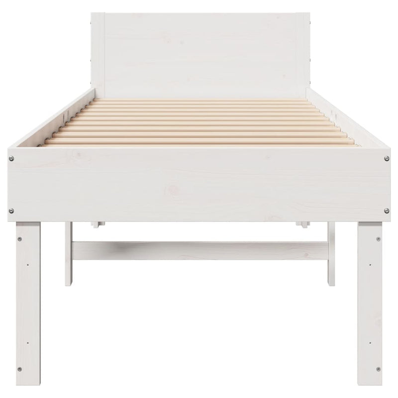 vidaXL fehér tömör fenyő ágykeret matrac nélkül 80 x 200 cm