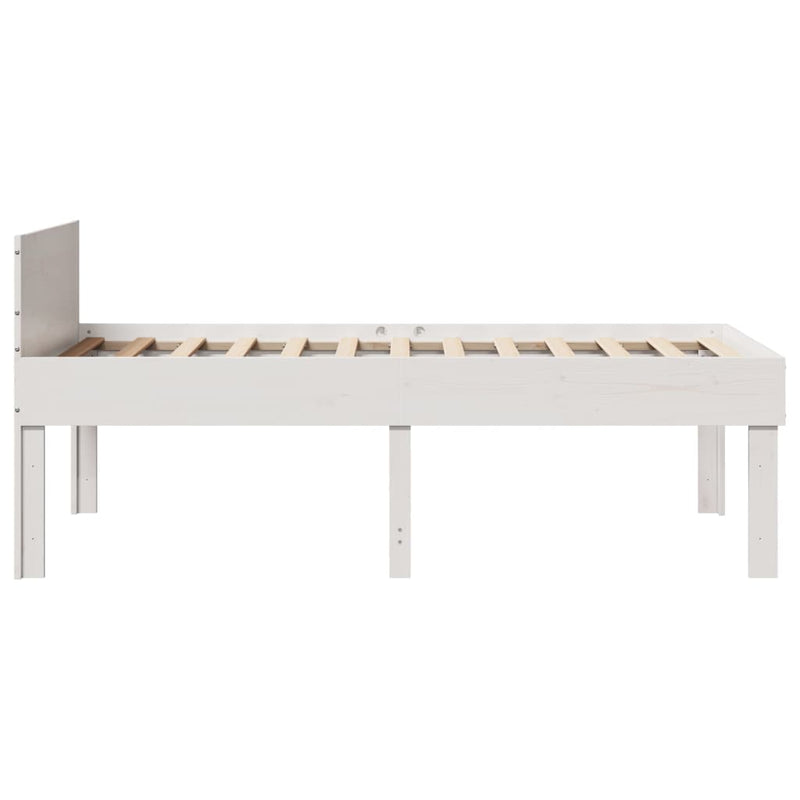 vidaXL fehér tömör fenyő ágykeret matrac nélkül 80 x 200 cm
