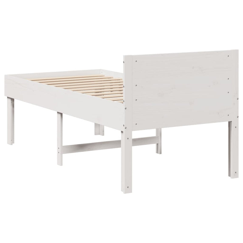 vidaXL fehér tömör fenyő ágykeret matrac nélkül 80 x 200 cm